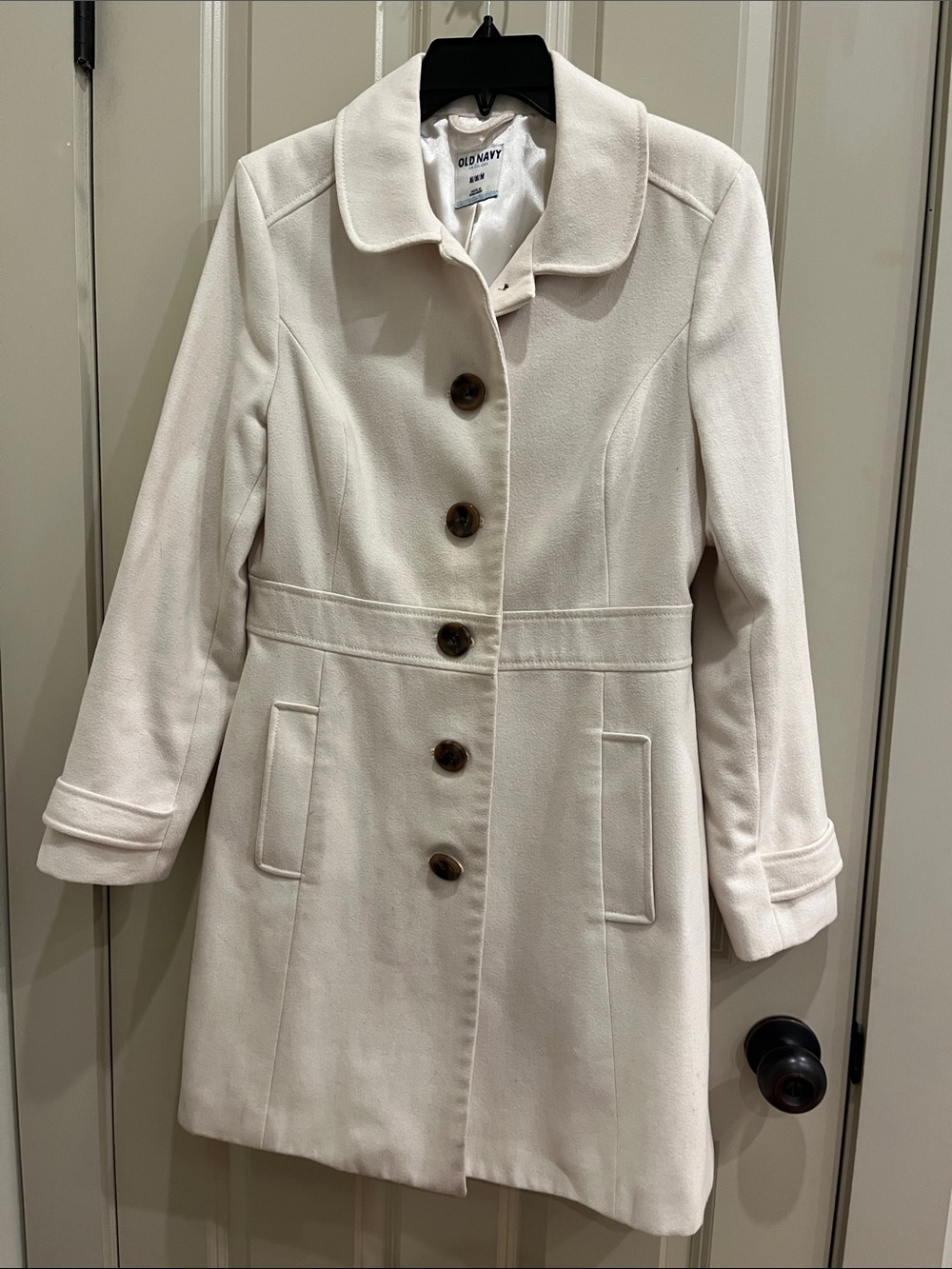 Old Navy Off-White Single-Breasted Pea Coat